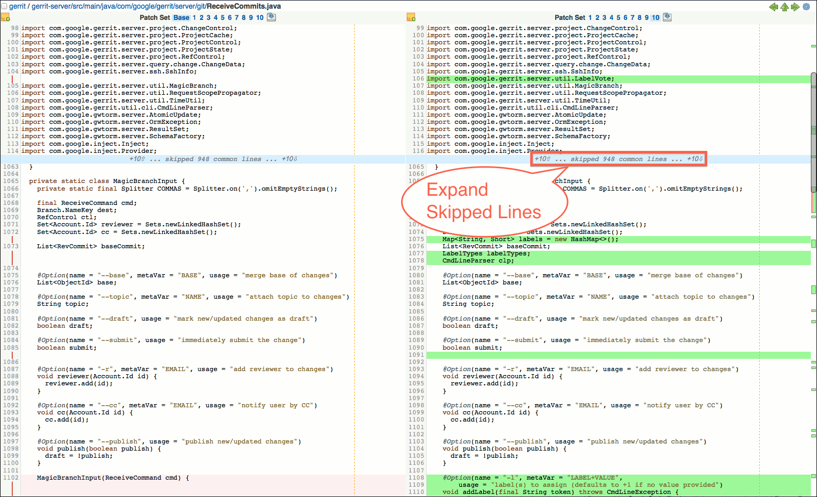 /opendev/gerrit/raw/commit/bd19d9a38072c51d3c5367b151370e8890403e01/Documentation/images/user-review-ui-side-by-side-diff-screen-expand-skipped-lines.png