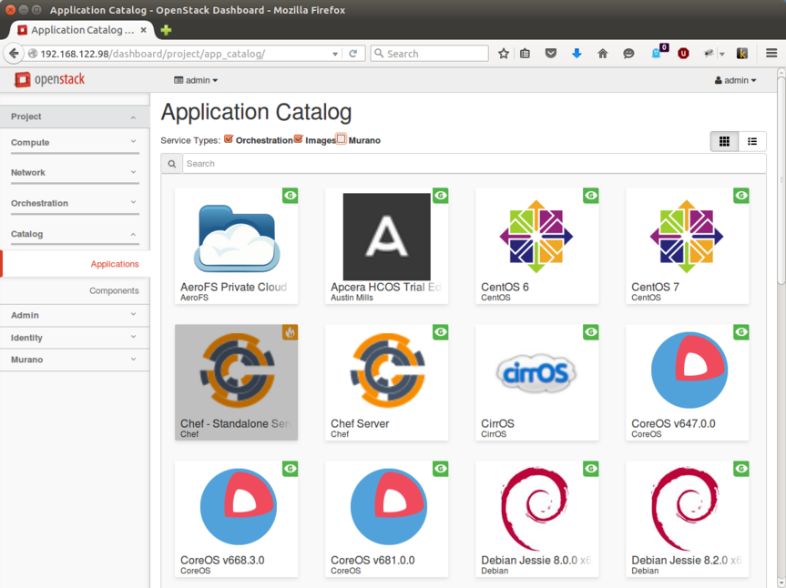 App Catalog Application view screenshot