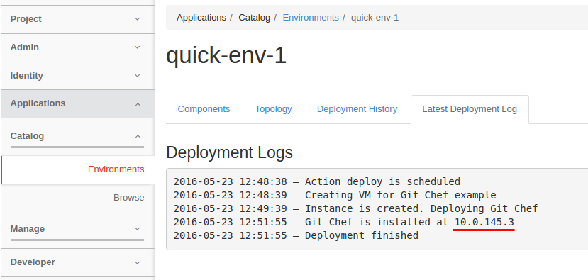 Application logs: IP is provided