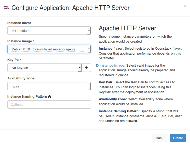 Configure Application dialog 2