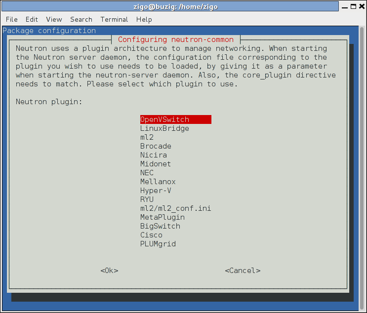 Neutron plug-in selection dialog