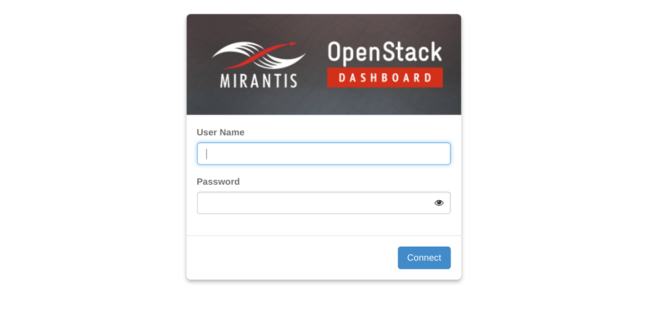The link to the OpenStack Horizon dashboard.